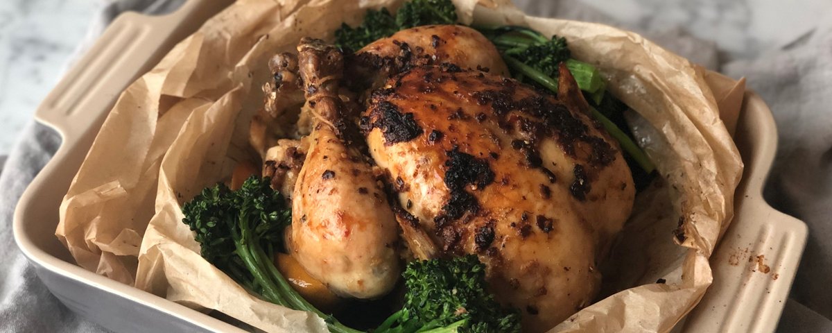 Roasted Chicken with Lemon and Broccoli Rabe